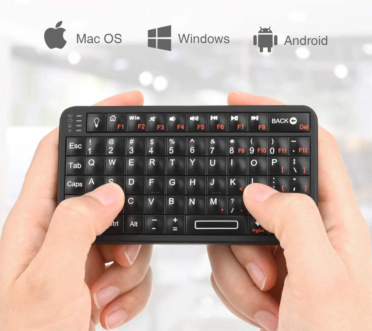 Teclado e Mouse Sem Fio Rii 518BT Mini Bluetooth com Touchpad para Android TV Box e PC