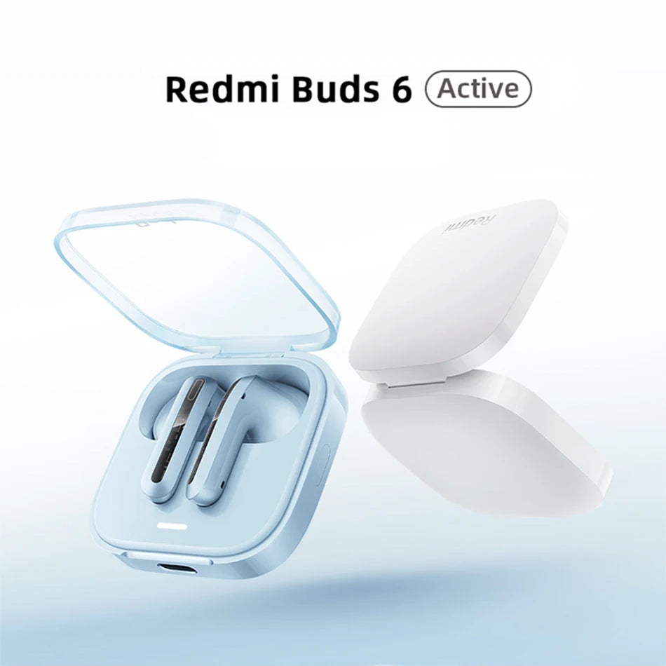 Novo Xiaomi Redmi Buds 6 Active - Fones TWS com Cancelamento de Ruído, 30H de Bateria e Bluetooth 5.4