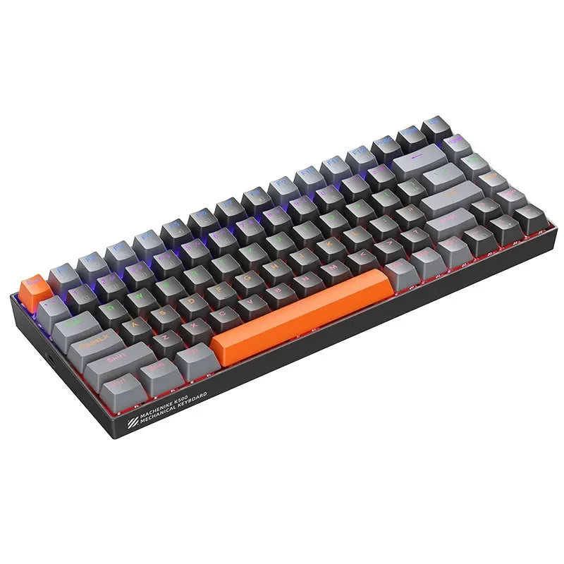 Teclado Mecânico Gamer Machenike K500A-B84 75% TKL com 84 Teclas, Iluminação 6 Cores e Hot-Swappable