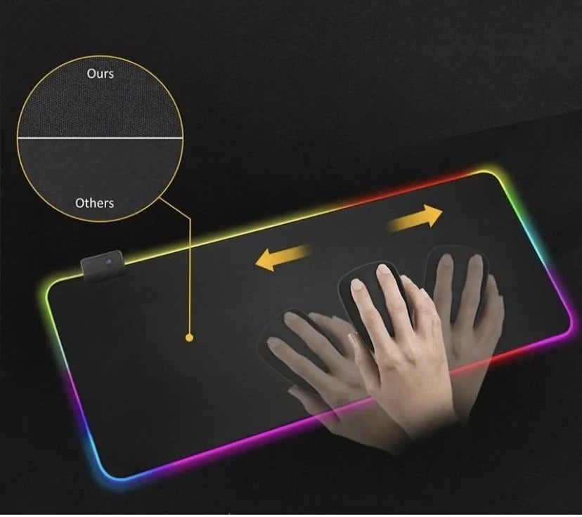 ALFA Mouse Pad Gamer Iluminado RGB LED 80x30cm - Preto