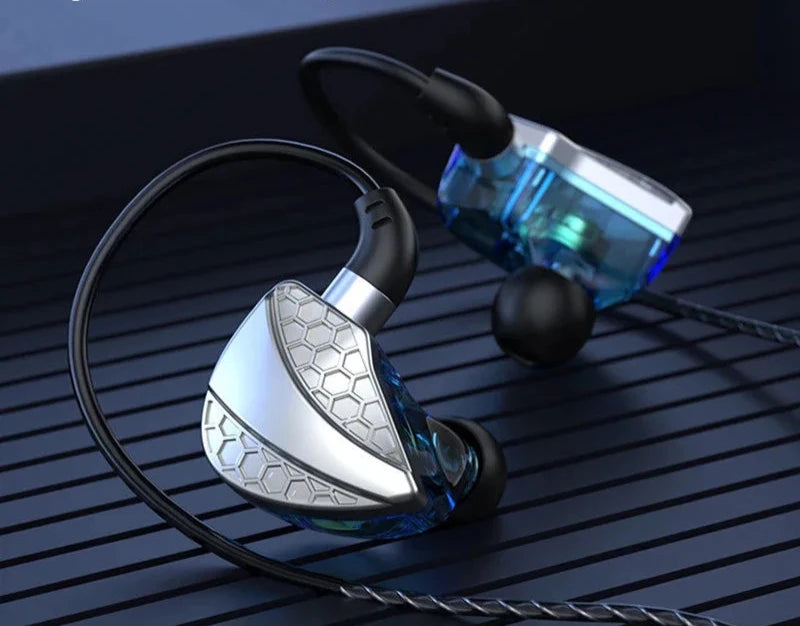 Fones QKZ-Hi6T HiFi In-Ear - Driver Dinâmico, Som Estéreo Surround, Hi-Res com Microfone para Música e Esporte.