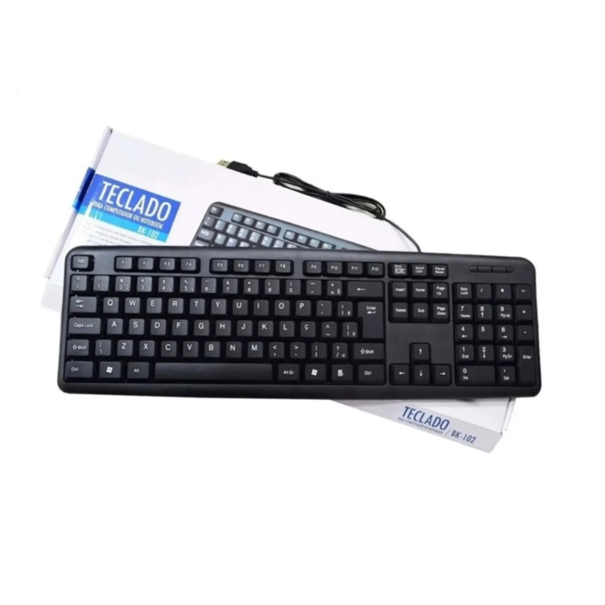 Teclado USB ABNT2 Padrão Brasileiro – Super Macio, Ideal para Notebook, PC e Escritório, Original